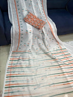 Independence Day Linen Cotton Saree