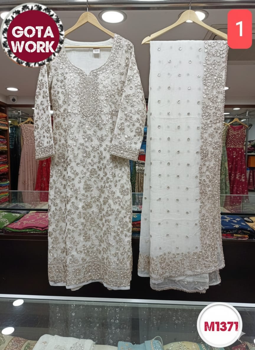 Georgette Chiffon heavy gota patti embroidery suit