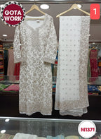 Georgette Chiffon heavy gota patti embroidery suit