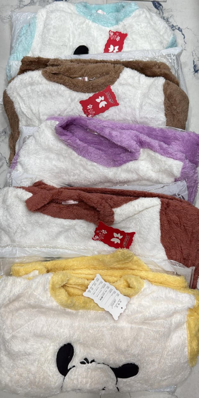 Zipper Puppy Warm Night Suits