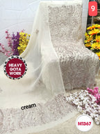 Georgette unstitched with Barik Gota Embroidery