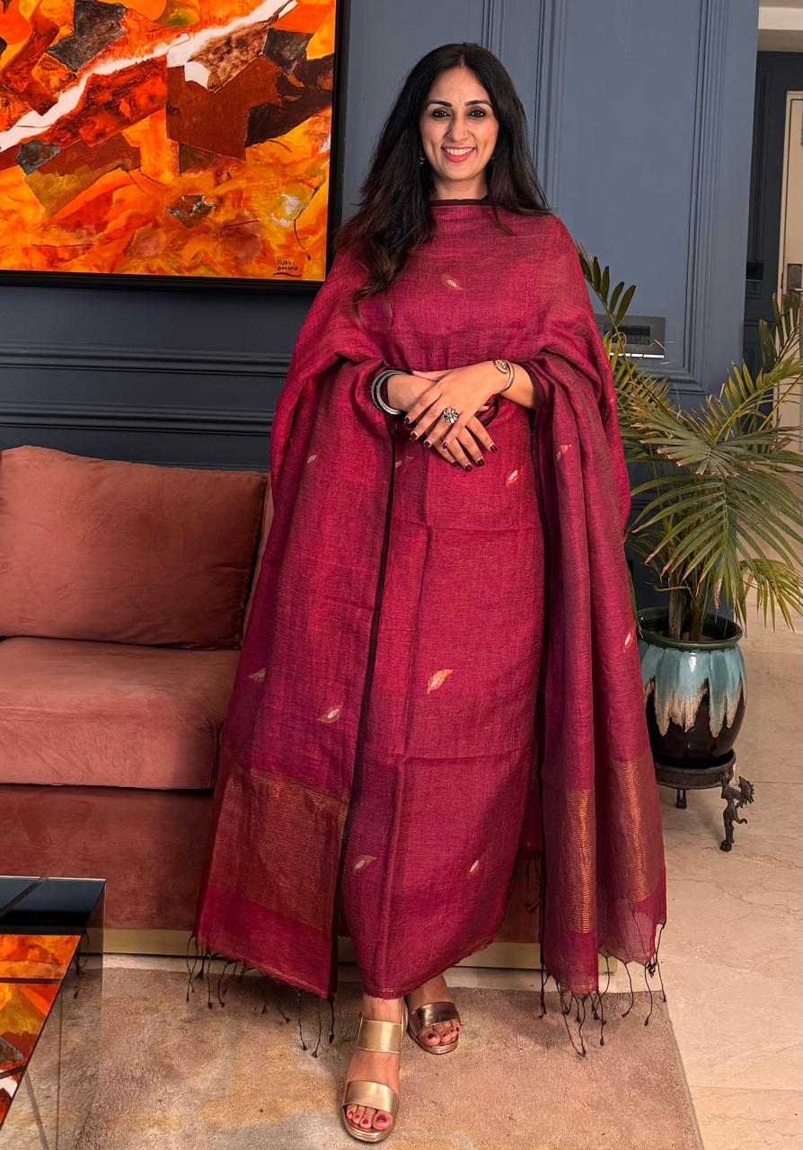 Beautiful Hand Woven Tissue Silk Jamdani Suits