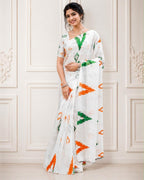 Independence Day Linen Cotton Saree