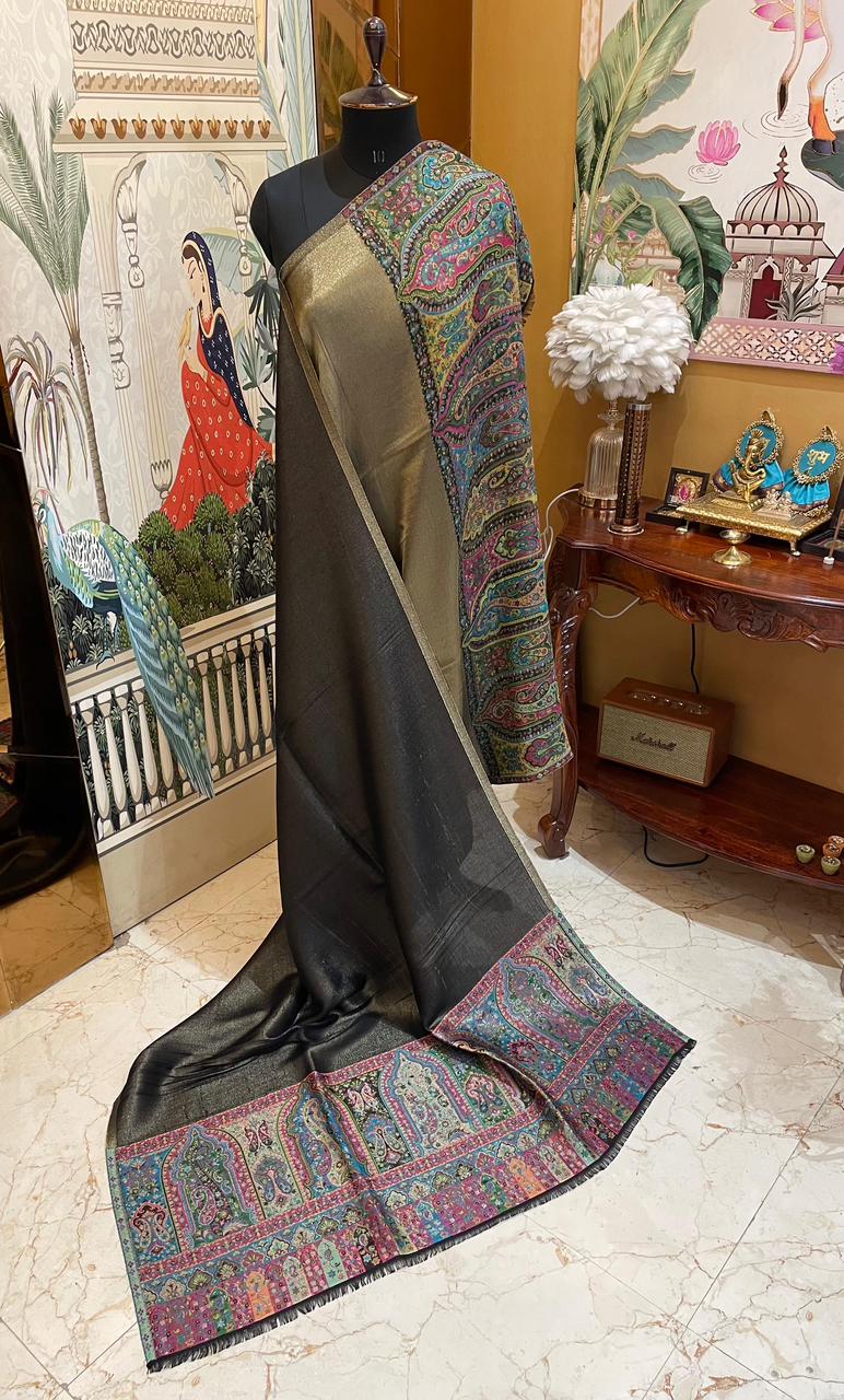 Metallic Kani Reversible Pashmina Shawls