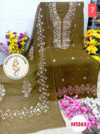 Chiffon with pressing gota embroidery work suit