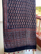 Ajrakh Handblock Modal Silk Dupattas