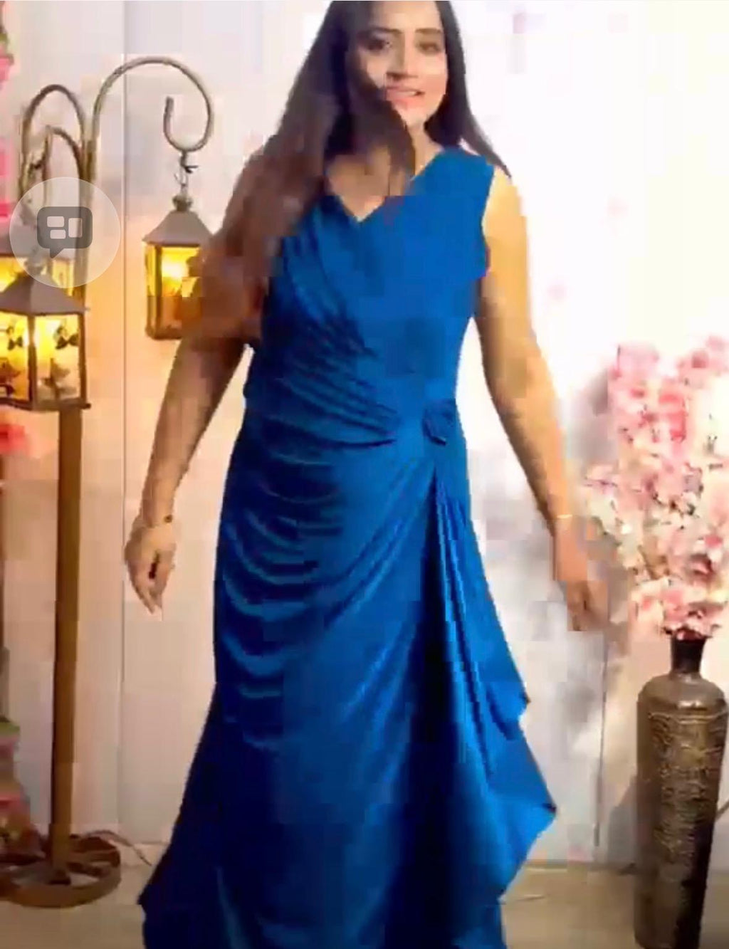 Imported Sleeveless Rose Gown Plus Size