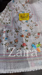 Organza semi-stitched with beautiful sequins n handwork embroidery