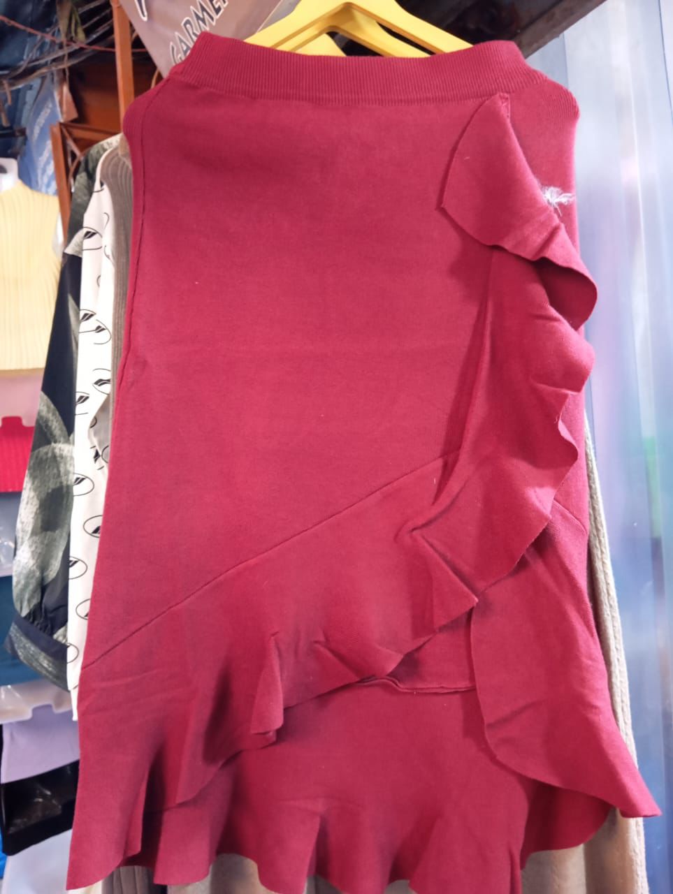 Fishtail Knitted Ruffled Skirt