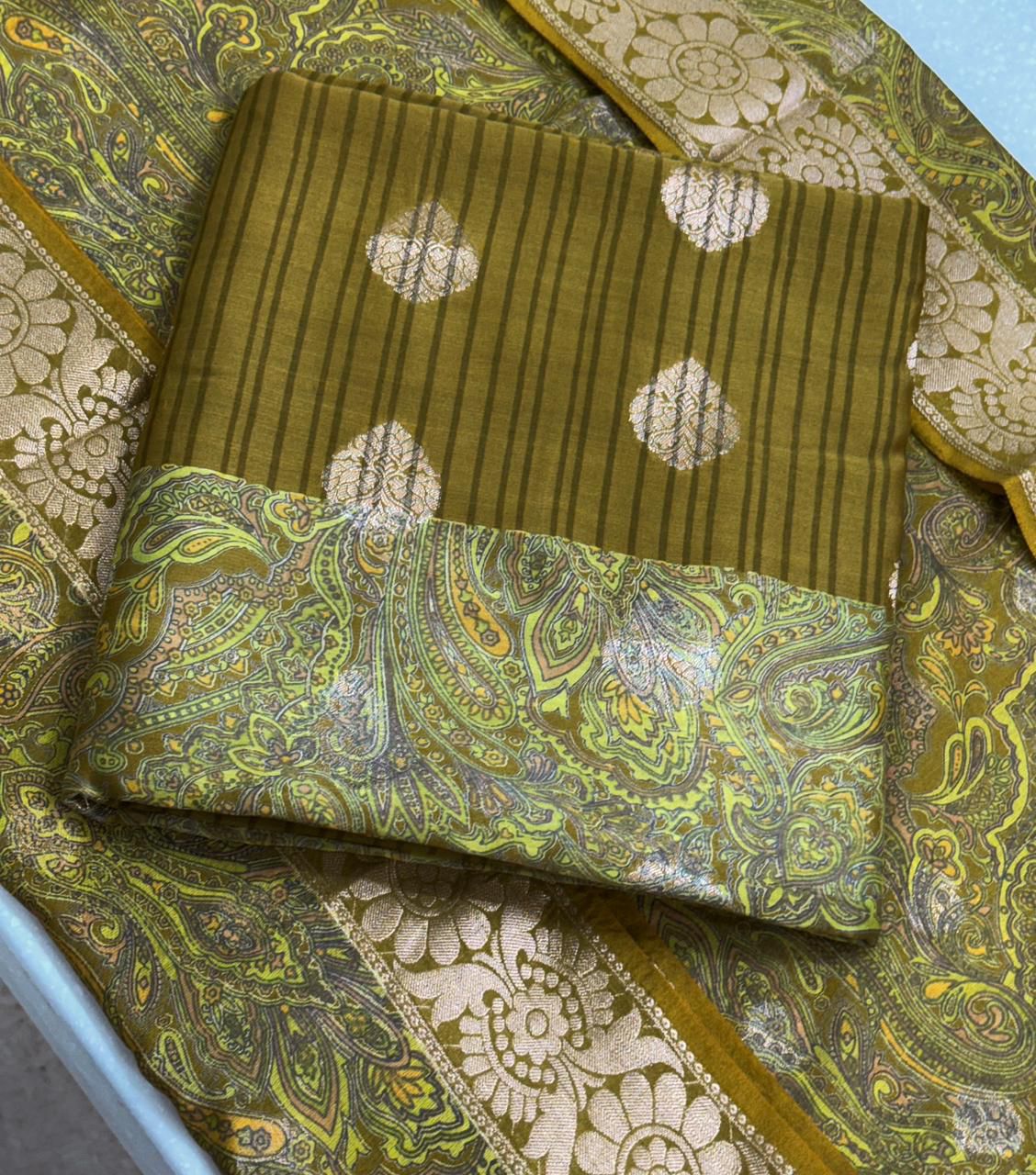 Beautiful Maheshwari top n dupatta with viscose silk bottom