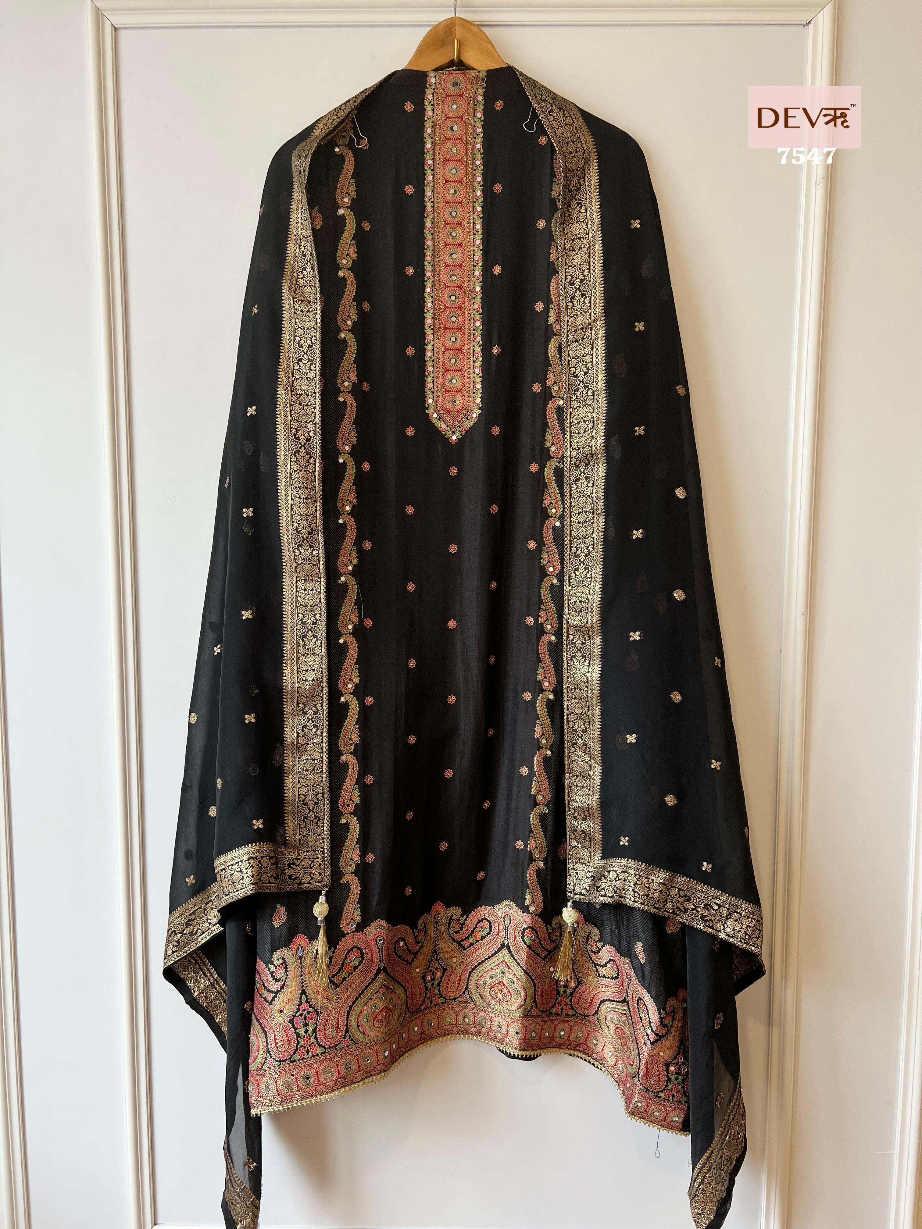 Russian Silk with benarsi weave top with shantoon bottom