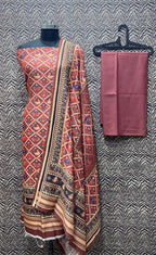 Mercirised Silk Maheshwari Printed Suit