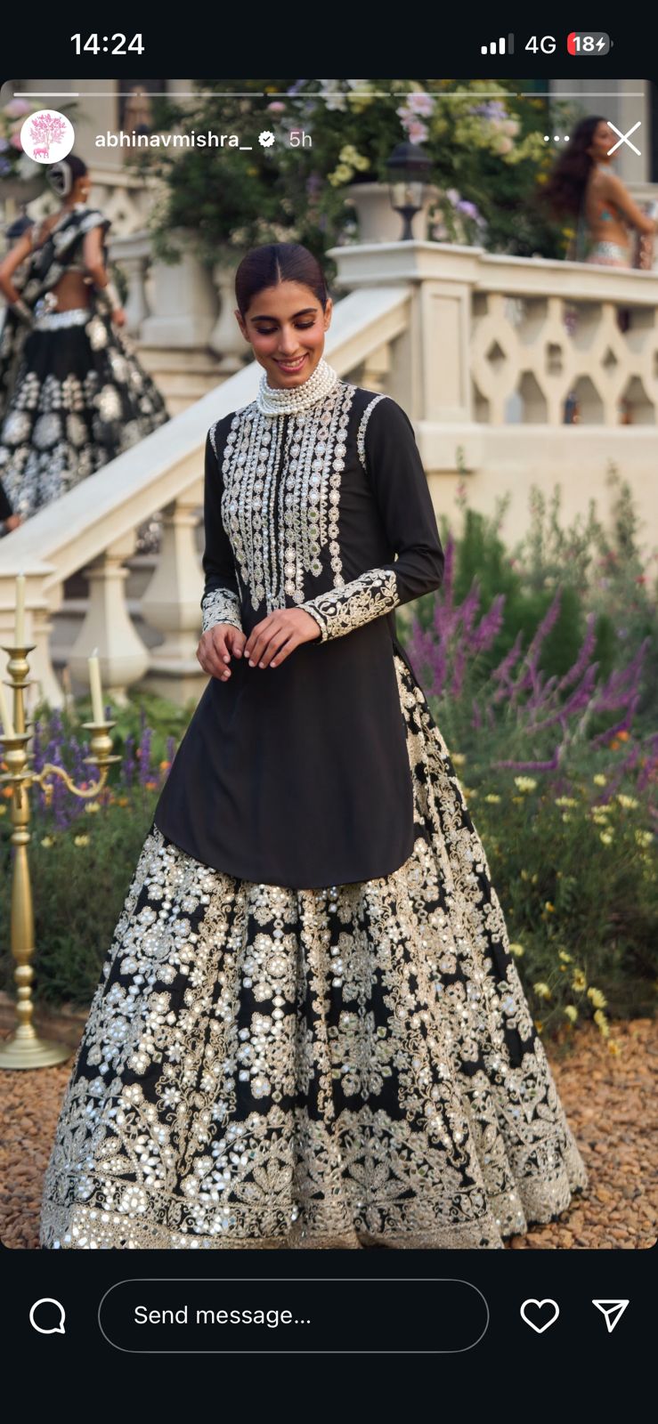 Chinnon Garara Set with patra gota zari work