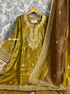 Shimmer Silk Stitched Garara set with sequins gota doriya work