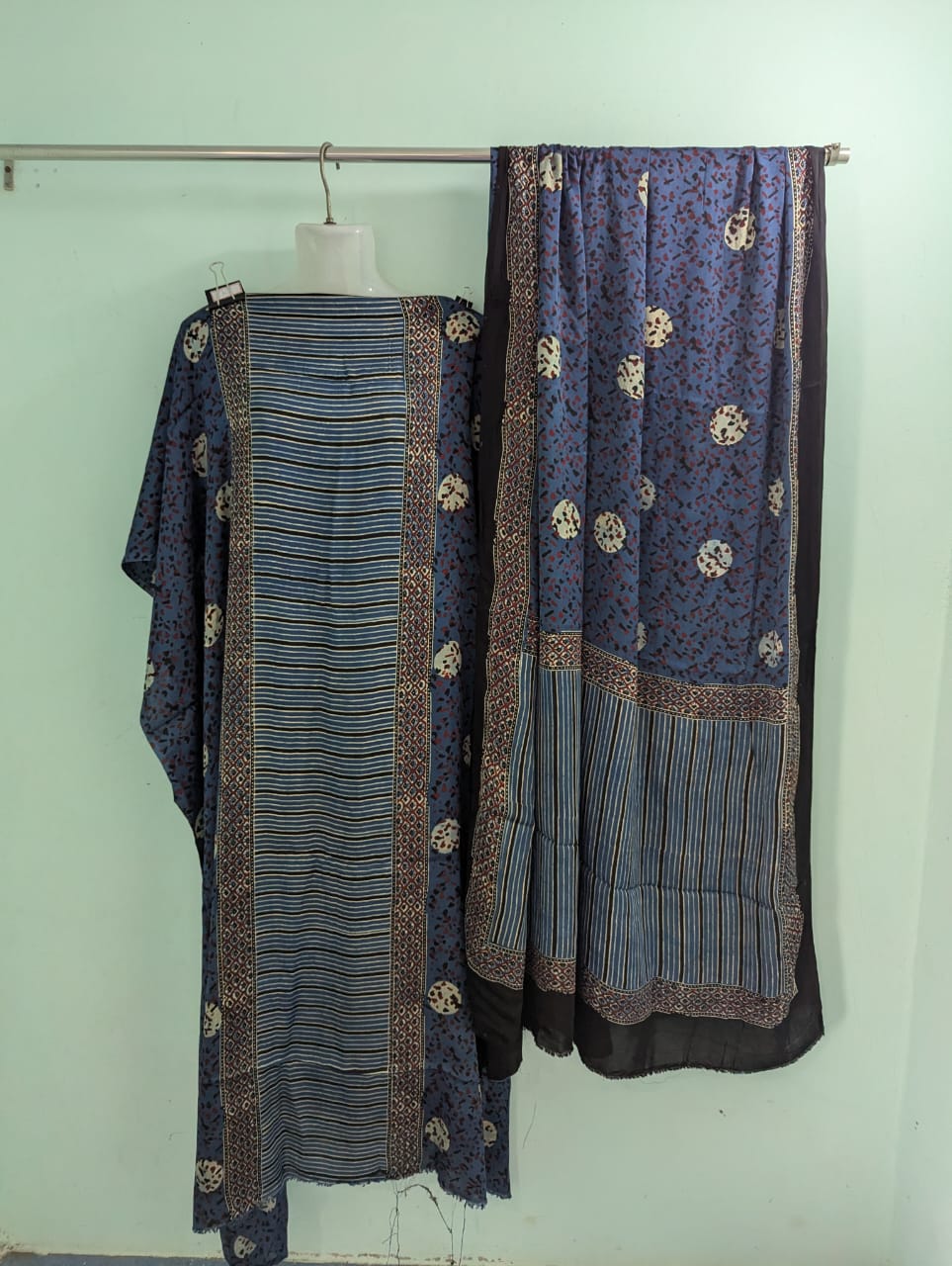 Dola Silk Ajrakh Hand Block 2 pc Suits