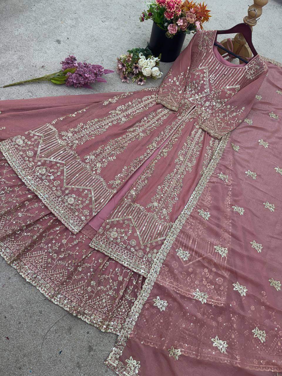 Crunchy Silk Wedding Lehenga Outfit