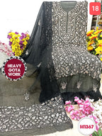 Georgette unstitched with Barik Gota Embroidery