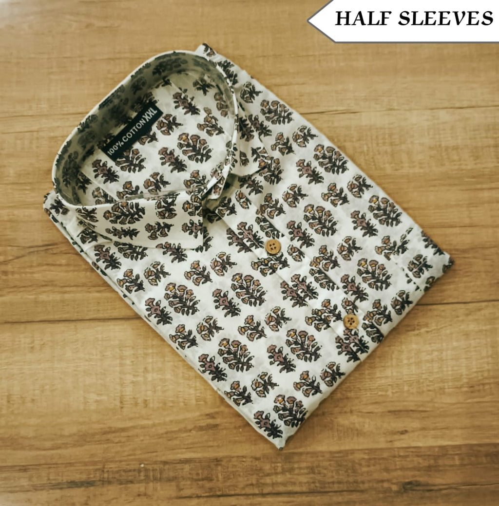 Men's Half Sleeves Cotton Shirt