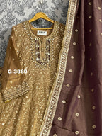 Chinnon Anarkali Stitched with Zari Sequins work