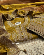 Shimmer Silk Stitched Garara set with sequins gota doriya work