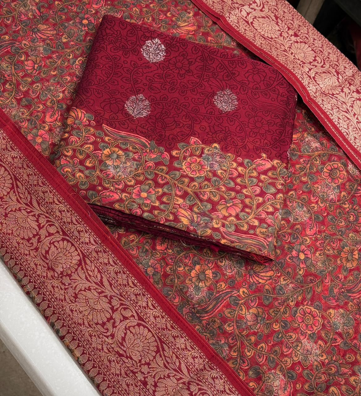 Beautiful Maheshwari top n dupatta with viscose silk bottom