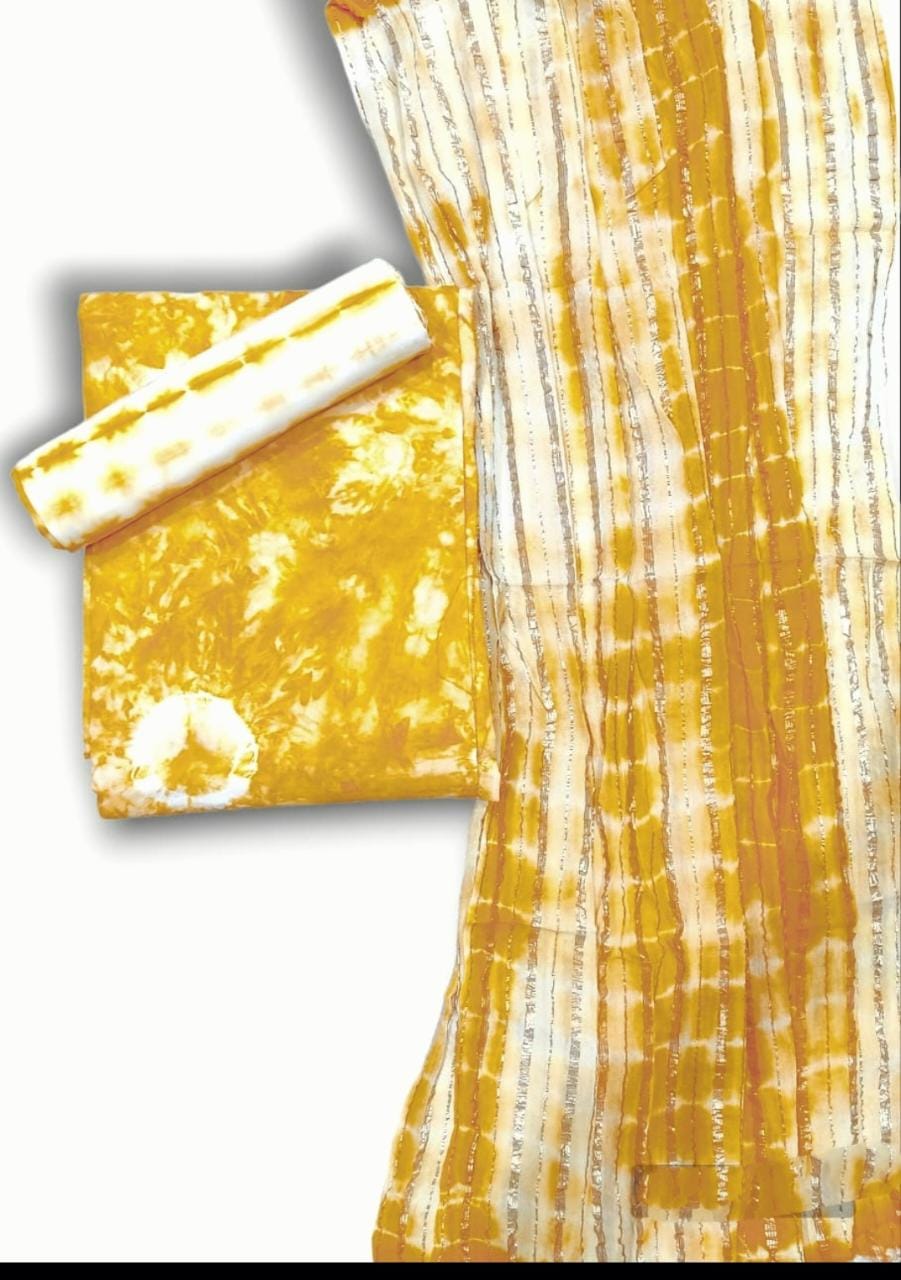 Tie n Dye Rayon Cotton Dress Material