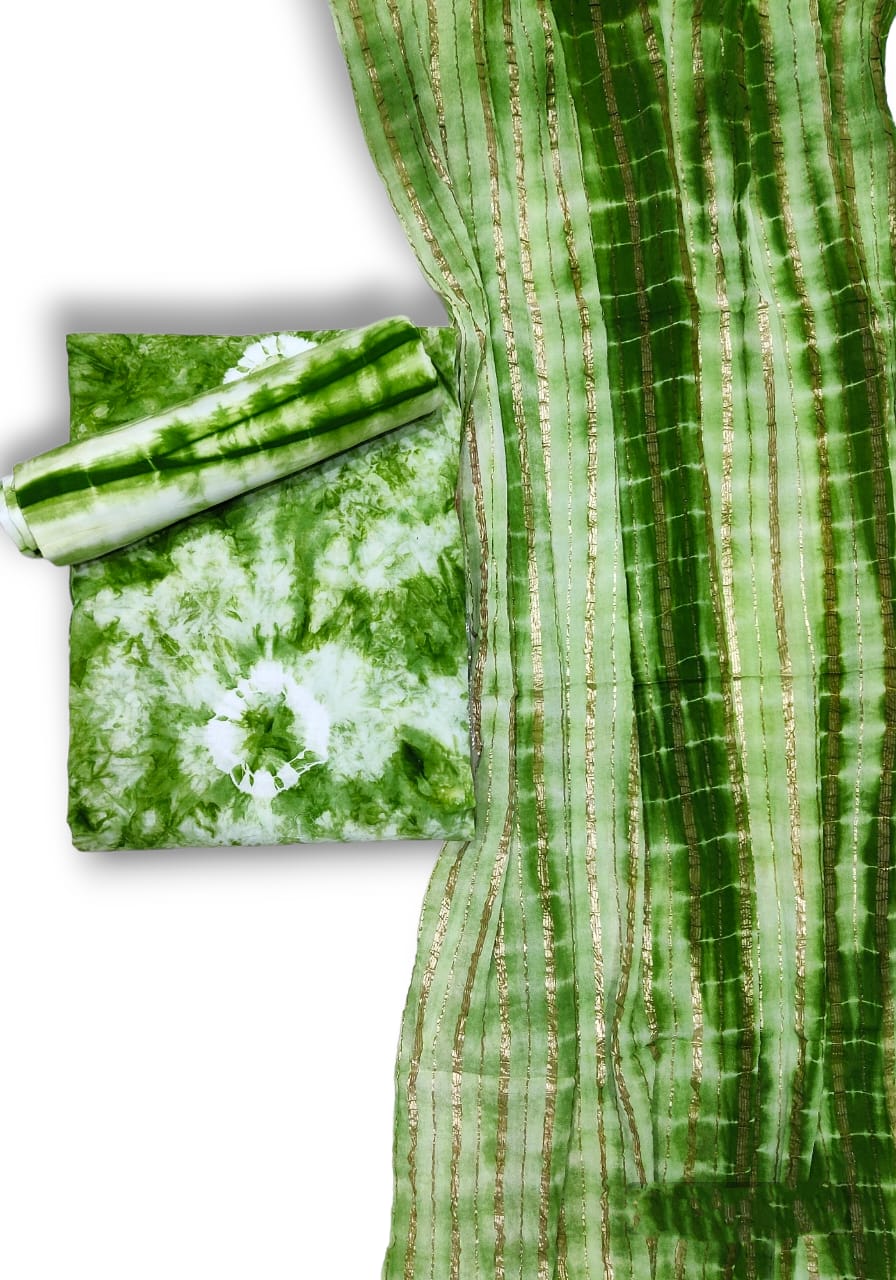 Tie n Dye Rayon Cotton Dress Material