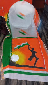 Independence Day Special Handprint Cotton Saree