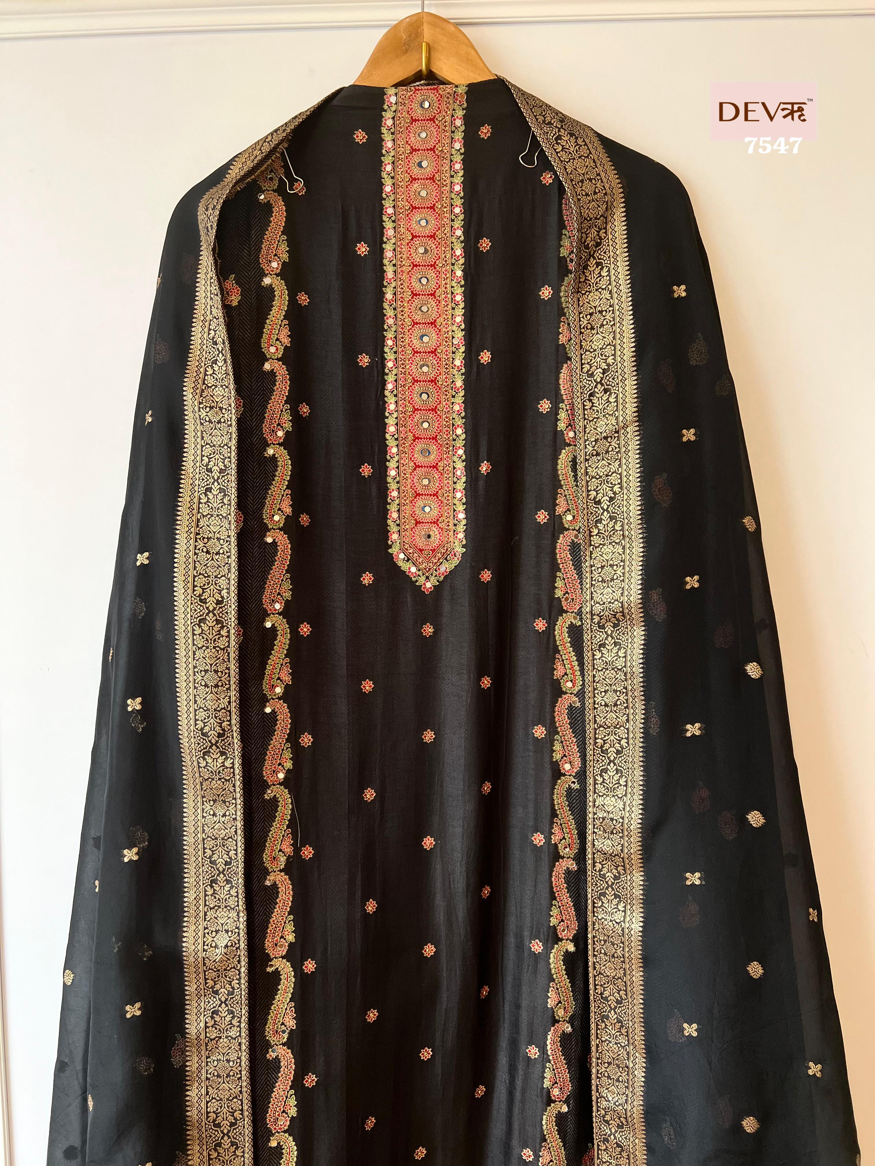 Russian Silk with benarsi weave top with shantoon bottom