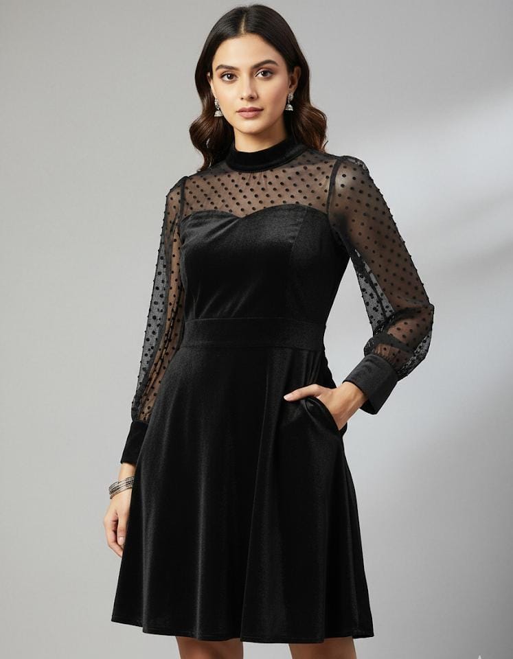 Stylish Velvet Dress