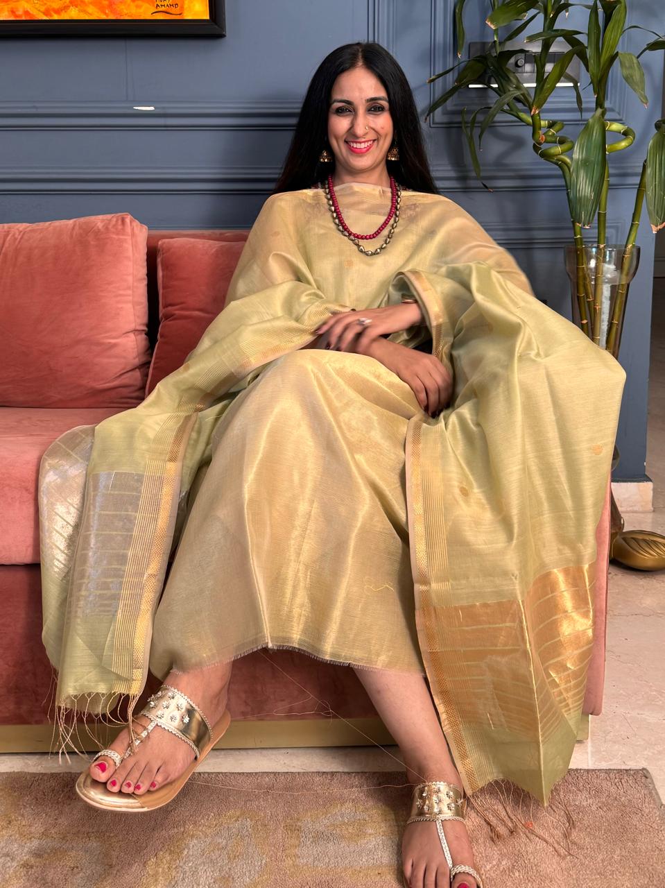 Hand Woven Maheshwari Silk Cotton Color Pop Fabric