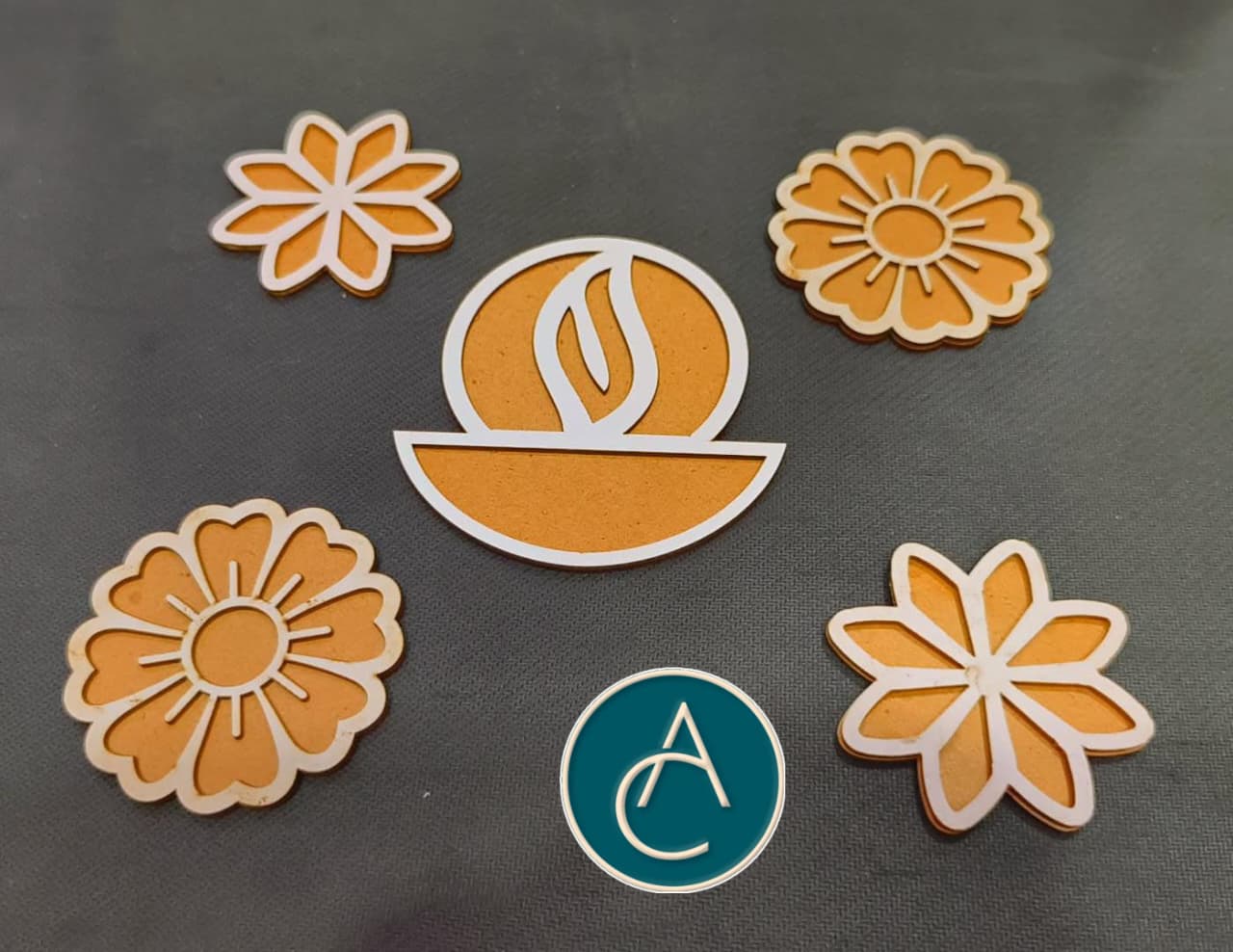 MDF Board Small Rangoli Set