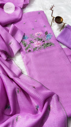 Cotton top with embroidery matching kota dupatta with silk bottom