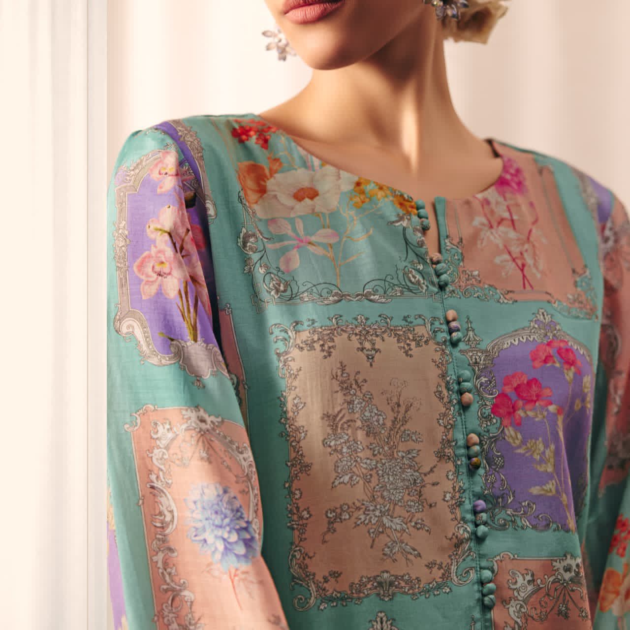 Muslin Suit with Chinnon Dupatta