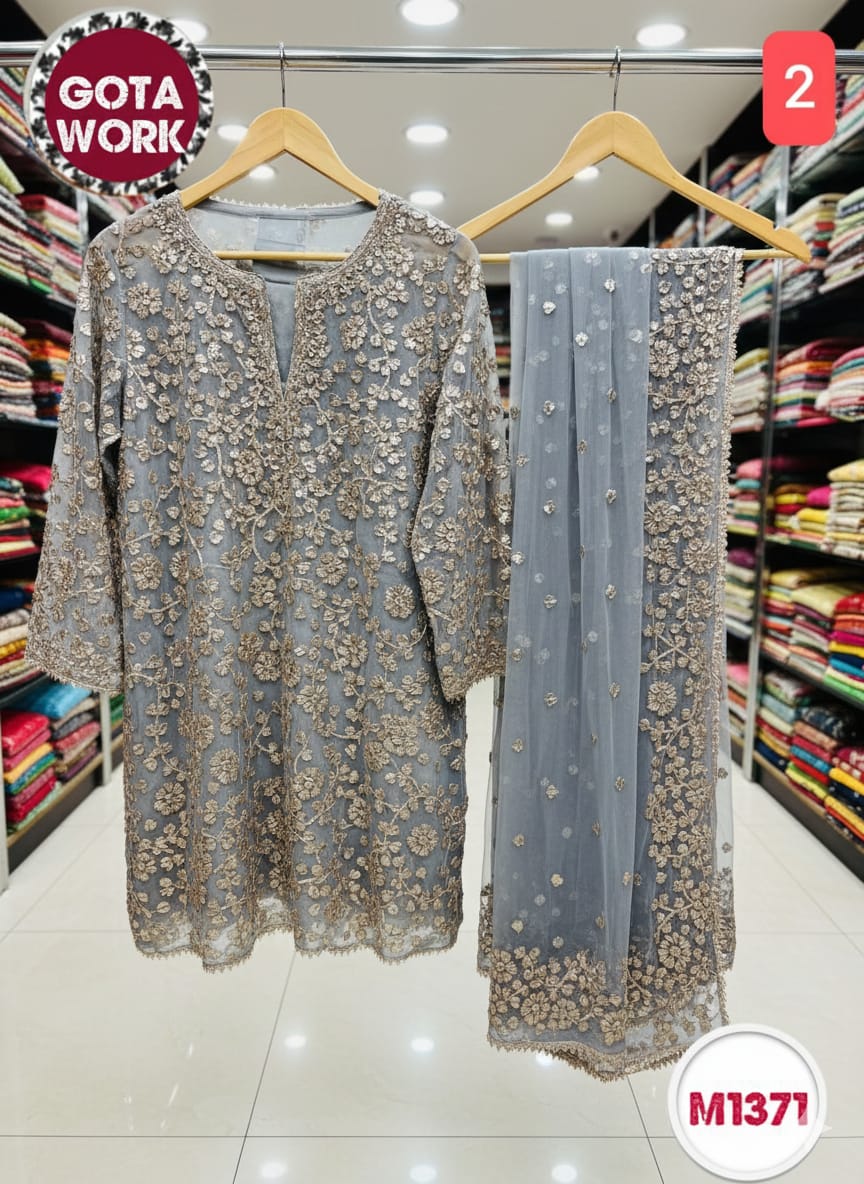 Georgette Chiffon heavy gota patti embroidery suit