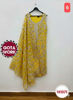 Georgette Chiffon heavy gota patti embroidery suit