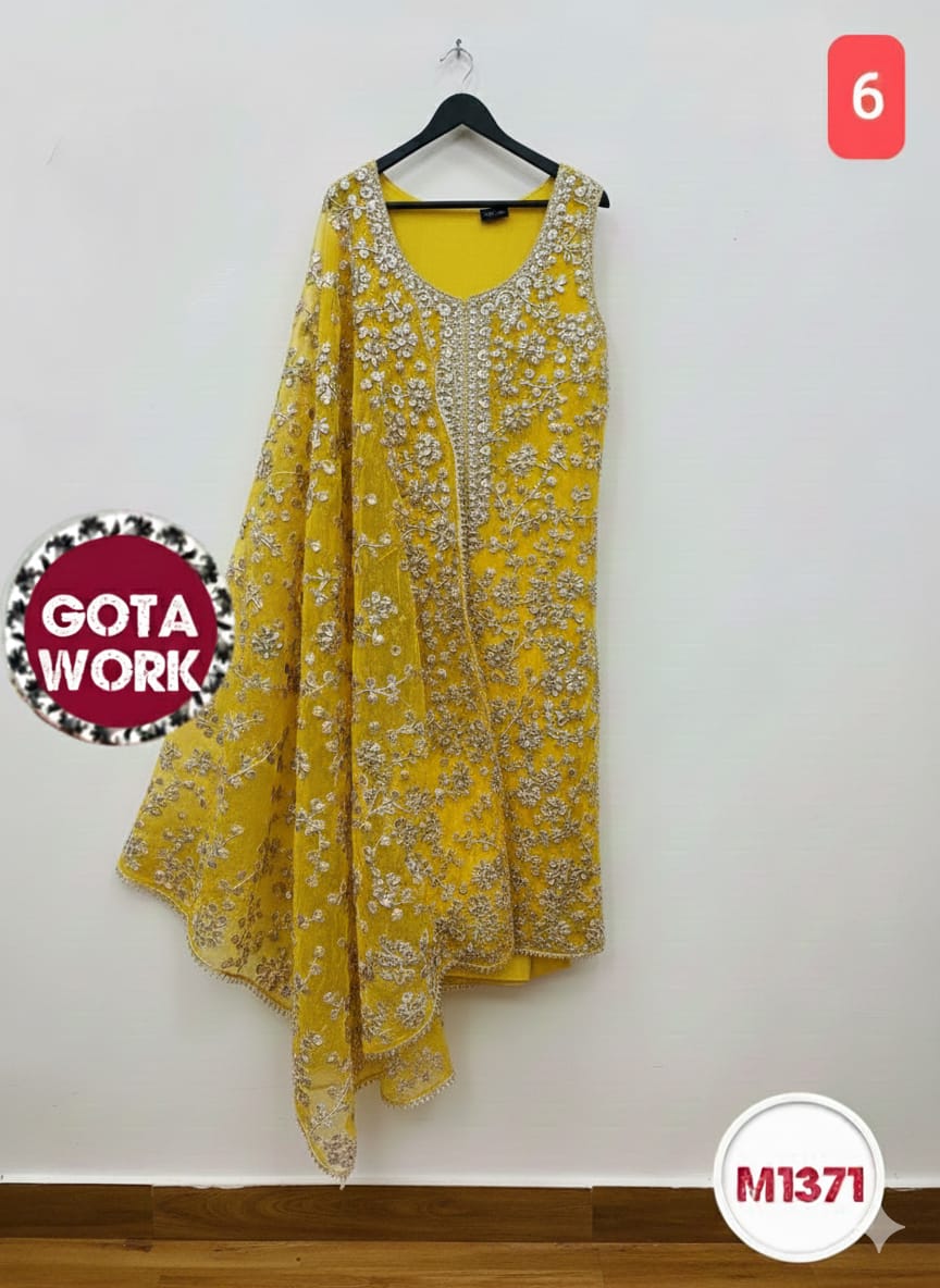 Georgette Chiffon heavy gota patti embroidery suit