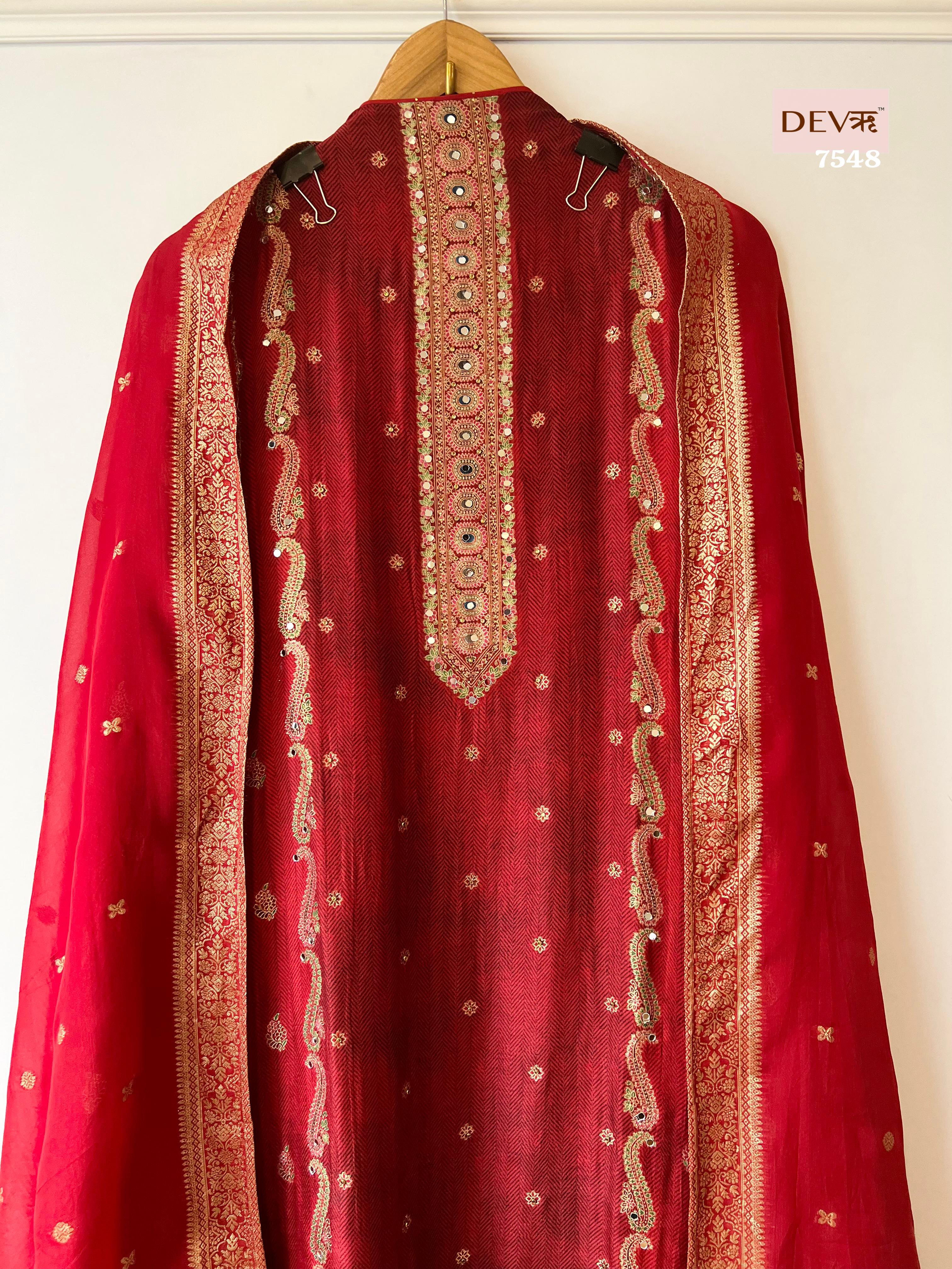 Russian Silk with benarsi weave top with shantoon bottom