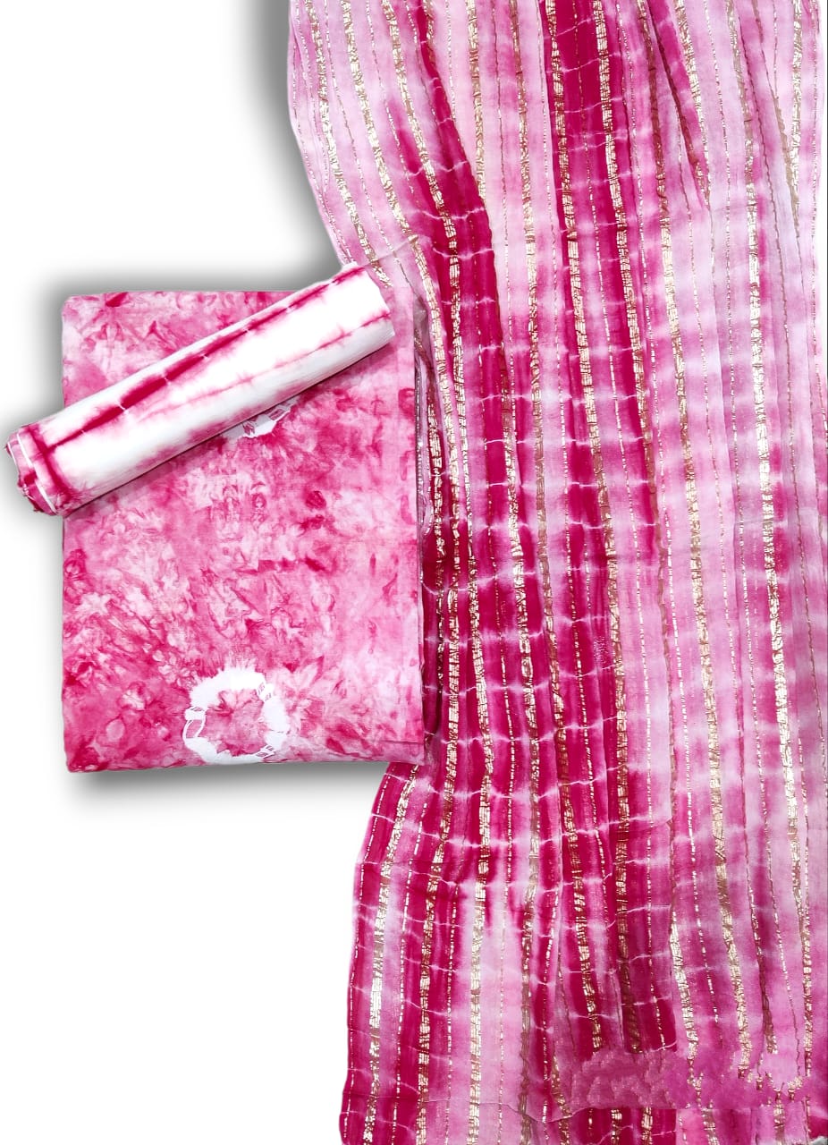 Tie n Dye Rayon Cotton Dress Material
