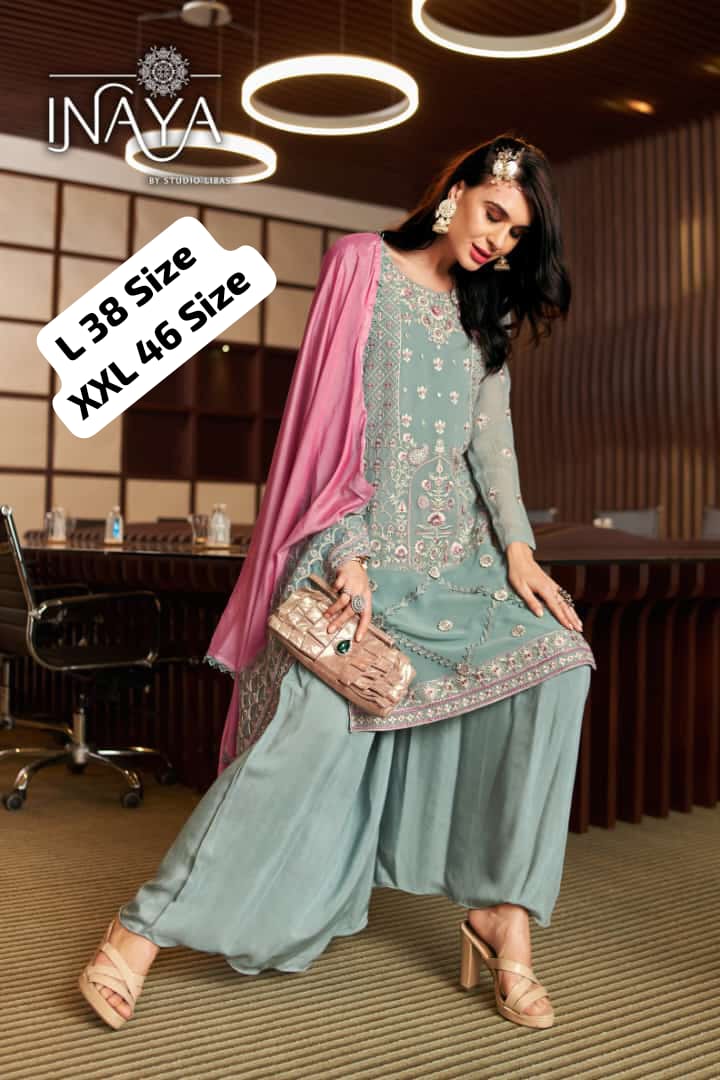 Georgette Kurta Sharara Set Embroidery Collection