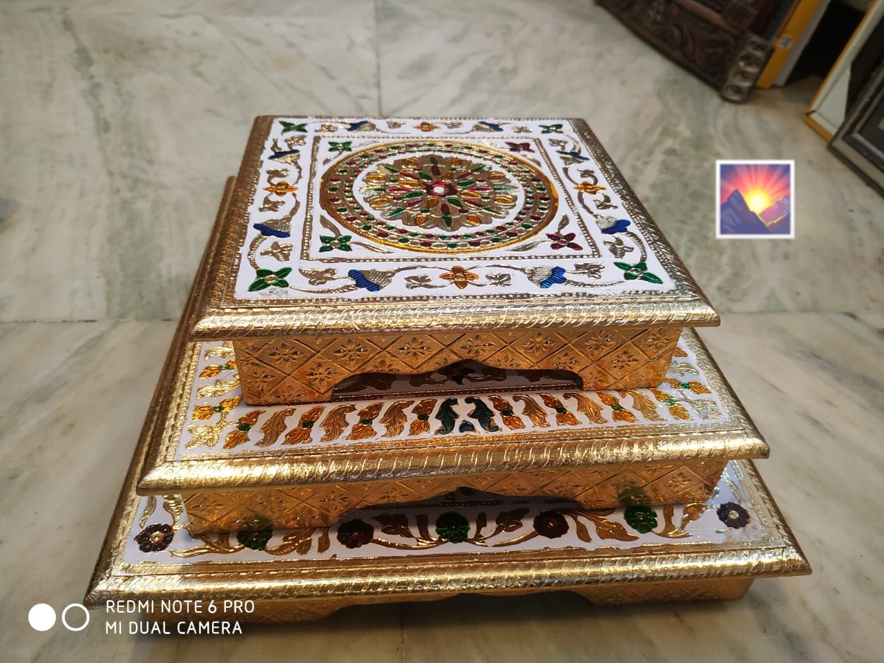 Wooden Minakari Chowki(Patta)