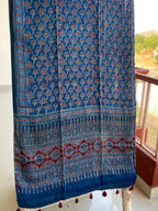 Ajrakh Handblock Modal Silk Dupattas