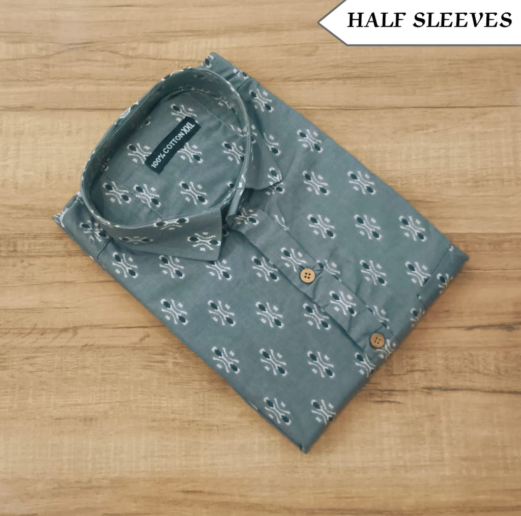 Men's Half Sleeves Cotton Shirt