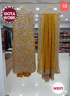 Georgette Chiffon heavy gota patti embroidery suit