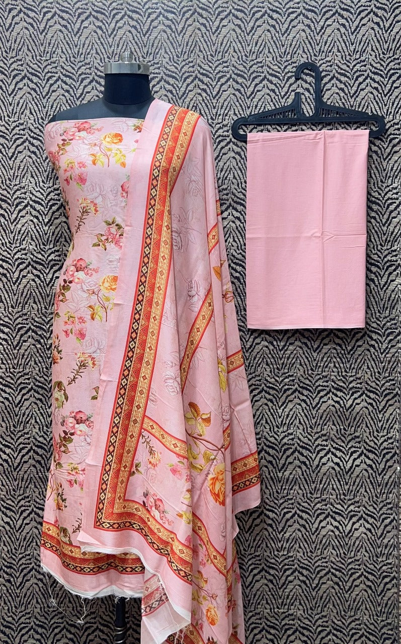Mercirised Silk Maheshwari Printed Suit