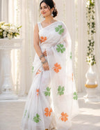 Independence Day Linen Cotton Saree