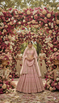 Soft Butterfly Net Bridal Lehenga Choli with sequins embroidery