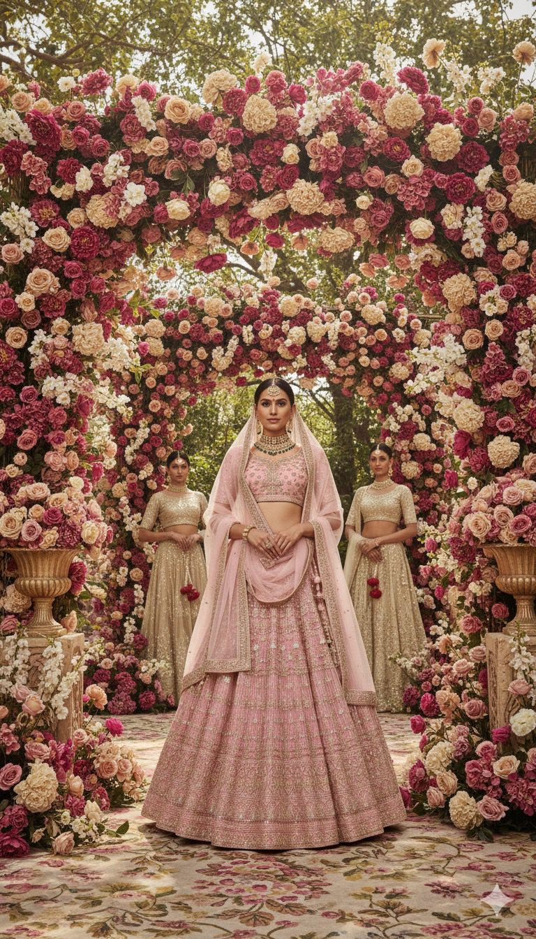 Soft Butterfly Net Bridal Lehenga Choli with sequins embroidery