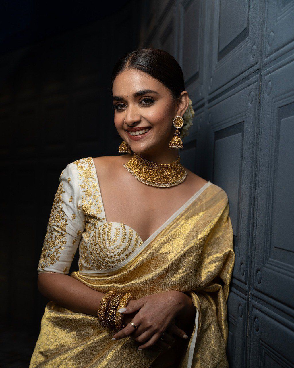 Golden Soft Tissue Saree