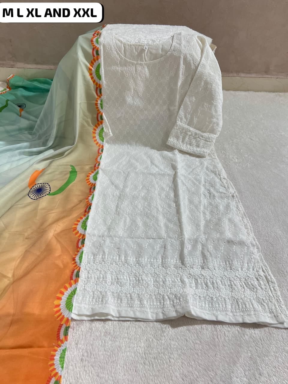 Independence Day Special Kurti with Dupatta